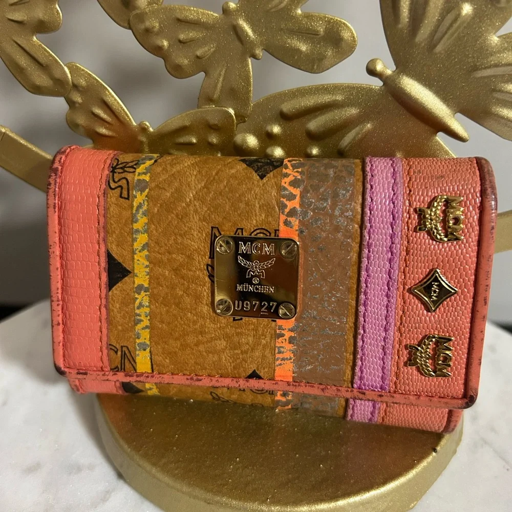 MCM Multicolor Wallet with Gold Accents - Picture 3 of 9